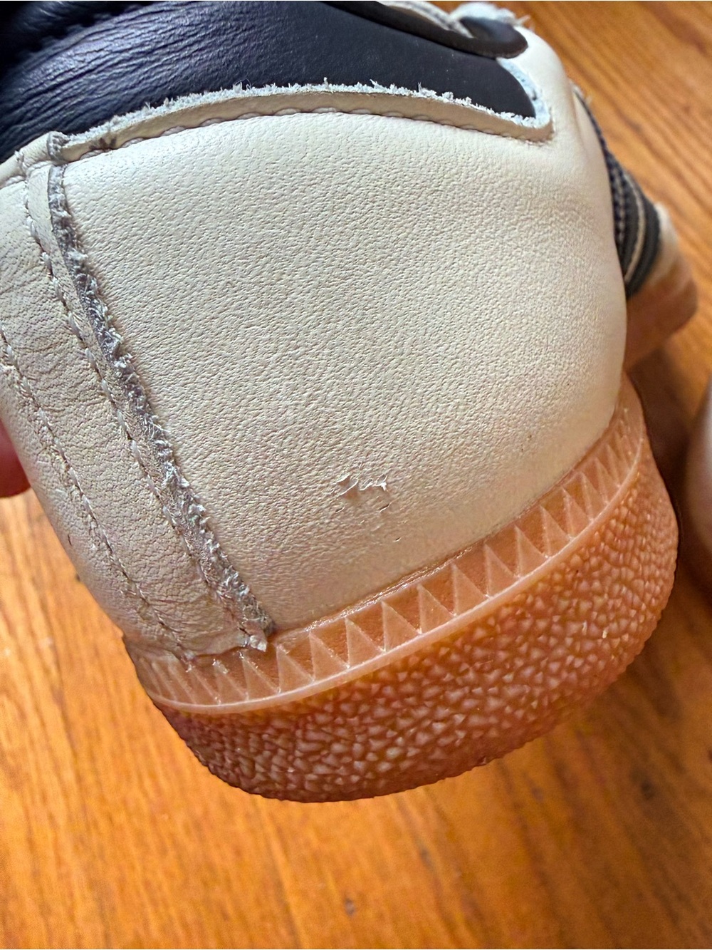 adidas samba OG Cream and Black Classic Sneakers with Gold Tongue Logo - Picture 9 of 9